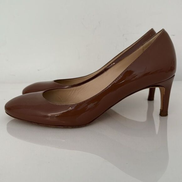 LK Bennett Sybila Pump Heels Women EU 38.5 US 8.5 Patent Leather Brown Shoes - Picture 4 of 6